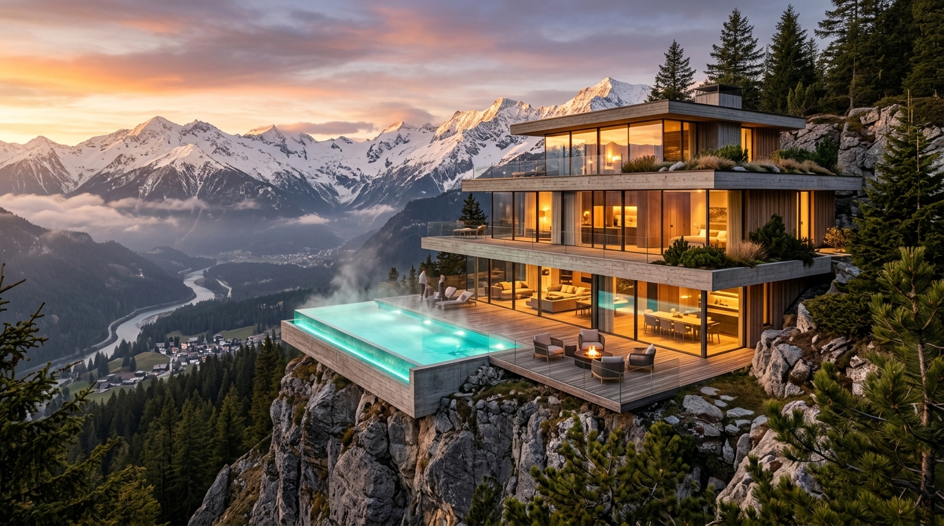 AlpineVista Luxury Mountain Villa with Infinity Pool